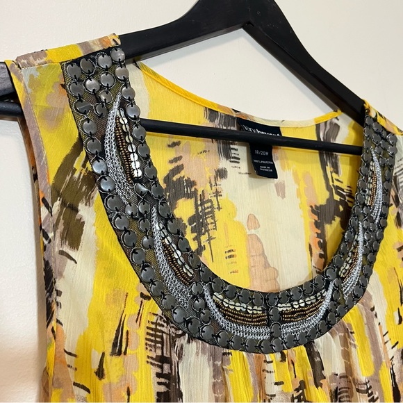 Lane Bryant Bedazzled Neckline Sleeveless Blouse - Picture 2 of 10